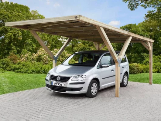 CARPORT BOIS SIMPLE Y toit sans couverture / 1 place - Carport 1 place / carport  simple Y 612 / surface couvrante 18 m2