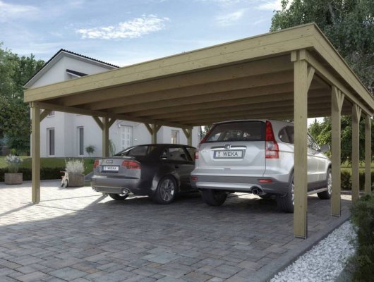 CARPORT BOIS DOUBLE 37 m2 - Carport Master Duo XL / 609 T1 / 2 places / surface couvrante 37 m2
