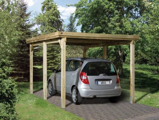 CARPORT BOIS SIMPLE 16.50 m2 toit PVC / 1 place / 617 T1 - Carport OPTIMA T1 / 1 place / surface couvrante 16.50 m2