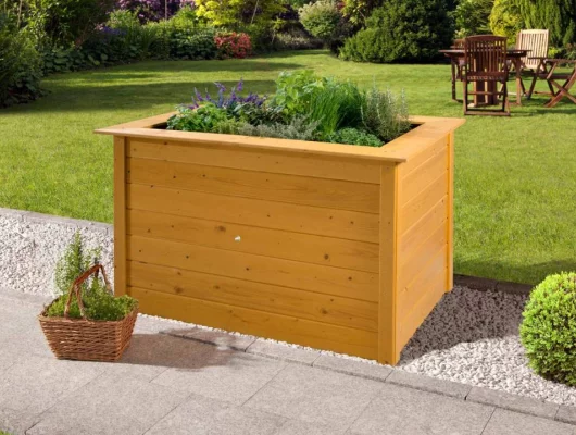 JARDINIERE Bois surélévé 1.20 m de long lasuré - Bac/jardinière bois qualité PRO 1.20 m de long / lasuré