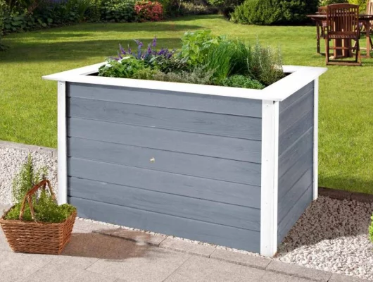 JARDINIERE Bois surélévé 1.20 m de long Gris - Bac/jardinière bois qualité PRO 1.20 m de long / Gris