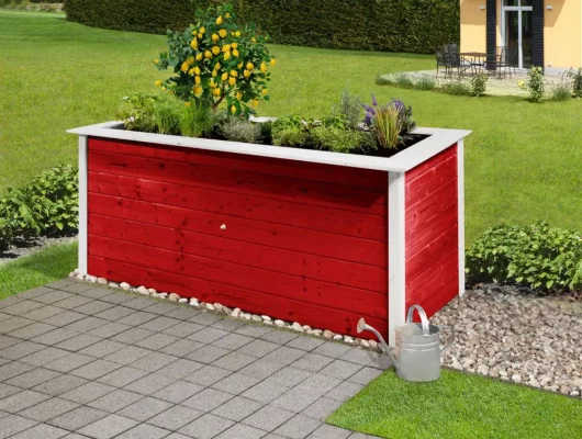 JARDINIERE Bois surélévé 2.05 m de long Rouge - Bac/jardinière bois qualité PRO 2.05 m de long