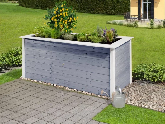 JARDINIERE Bois surélévé 2.05 m de long Gris - Bac/jardinière bois qualité PRO 2.05 m de long