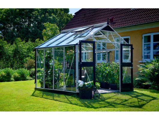 Serre de jardin JULIANA Premium 8,8 m² + verre trempé - Profilé aluminium / verre trempé 3 mm