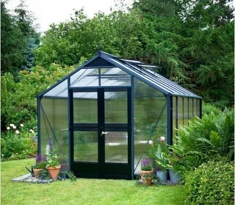 Serre de jardin JULIANA Premium anthracite 8,8 m² + polycarbonate 10 mm - aluminium anthracite / polycarbonate 10 mm