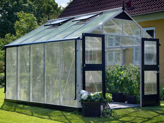 Serre de jardin JULIANA Premium 10,9 m² + polycarbonate 10 mm - aluminium / polycarbonate 10 mm