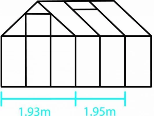 Serre de jardin HALLS Popular 3,80 m2 verte + verre horticole 3 mm - aluminium vert / verre horticole 3 mm