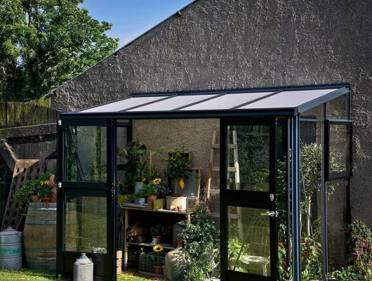 Serre de jardin JULIANA Veranda 4.4 m² anthracite + verre trempé - aluminium anthracite /verre trempé 3 mm