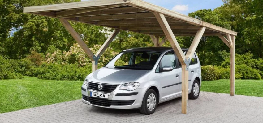 CARPORT BOIS SIMPLE Y toit sans couverture / 1 place - Carport 1 place / carport  simple Y 612 / surface couvrante 18 m2