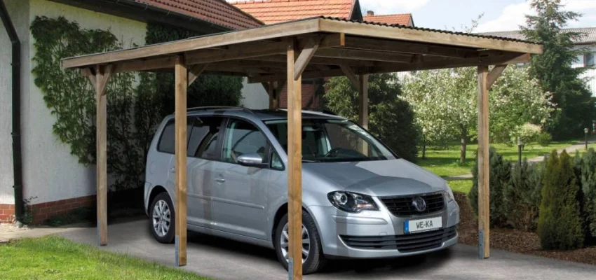 CARPORT BOIS SIMPLE 15 m2 / 1 place / 606 T1 - Carport 606 T1 / 1 place / surface couvrante 15 m2