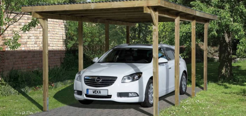 CARPORT BOIS SIMPLE 18 m2 / 1 place / 606 T2 - Carport OPTIMA T2 / 1 place / surface couvrante 18 m2