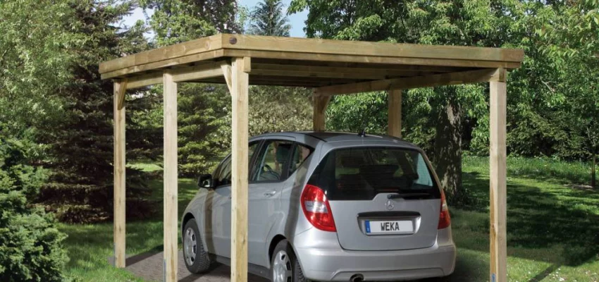 CARPORT BOIS SIMPLE 16.50 m2 toit PVC / 1 place / 617 T1 - Carport OPTIMA T1 / 1 place / surface couvrante 16.50 m2