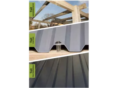 CARPORT BOIS SIMPLE 19.70 m2 toit sans couverture / 1 place / 617 T2 - Carport 617 T2 / 1 place / surface couvrante 19.70 m2