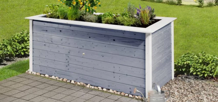 JARDINIERE Bois surélévé 2.05 m de long Gris - Bac/jardinière bois qualité PRO 2.05 m de long