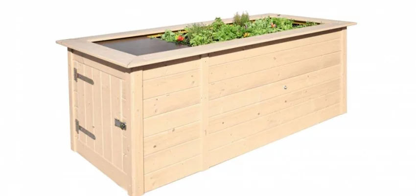 JARDINIERE Bois surélévé + rangement / 2.05 de long / 21 mm - Bac/jardinière bois qualité PRO + rangement 2.05 m de long