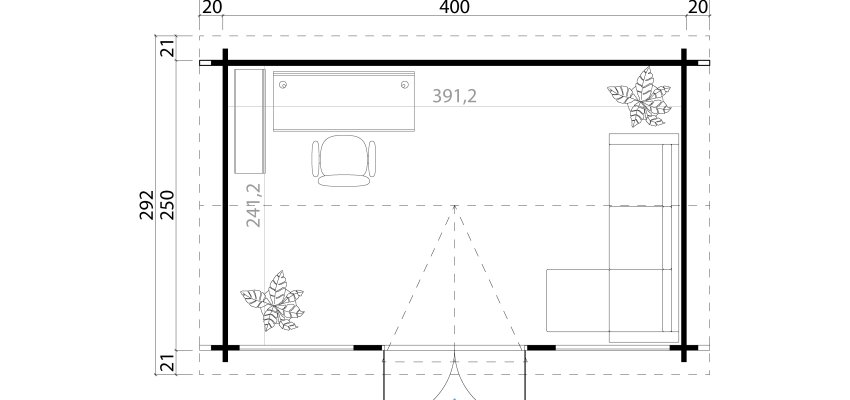 Abri de jardin Kensington / 9.44 m2 / 44 mm / ROUGE SUEDOIS - Cuisine d'été / Espace Wellness / Pool House / Espace de Rangement / Studio de jardin
