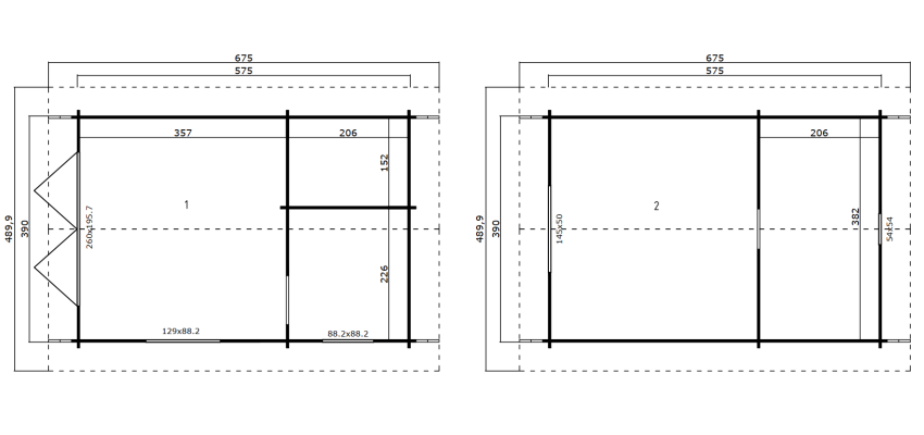 Abri de jardin Caroline SET 2.3 / 21.66 m2 / 40 mm + plancher bois - Cuisine d'été / Pool House / Espace de Rangement / Studio de jardin