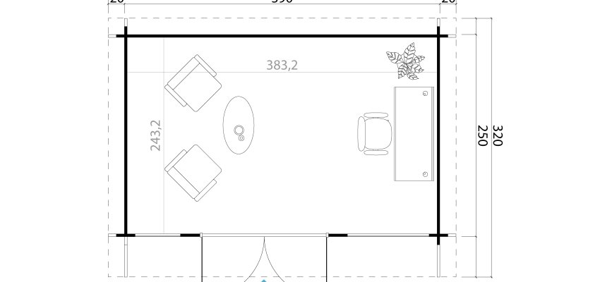 Abri de jardin DORSET 1 / 9.32 m2 / 34 mm + plancher bois - Cuisine d'été / Espace Wellness / Pool House / Espace de Rangement / Studio de jardin