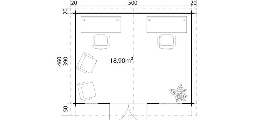 Abri de jardin DORSET 3 / 18.90 m2 / 34 mm + VERT GLACIER - Cuisine d'été / Espace Wellness / Pool House / Espace de Rangement / Studio de jardin