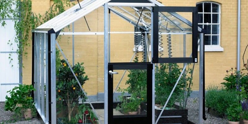 Serre de jardin JULIANA compact 5 m² + verre trempé - aluminium / verre trempé 3 mm