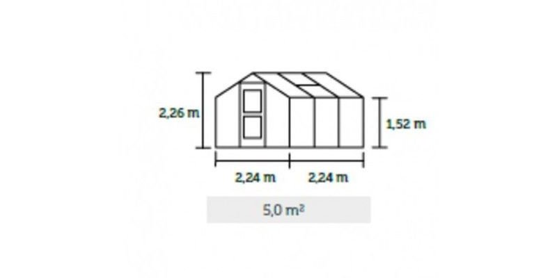 Serre de jardin JULIANA compact anthracite 5 m² + polycarbonate 10 mm - aluminium anthracite / polycarbonate 10 mm