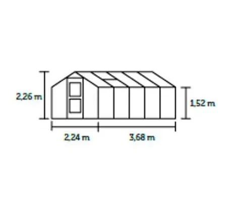 Serre de jardin JULIANA compact 8,2 m² + polycarbonate 10 mm - aluminium / polycarbonate 10 mm