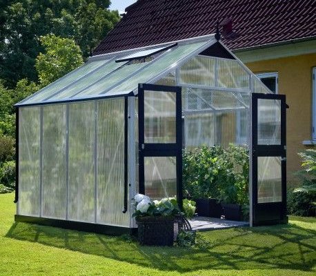 Serre de jardin JULIANA Premium 8,8 m² + polycarbonate 10 mm - aluminium / polycarbonate 10 mm