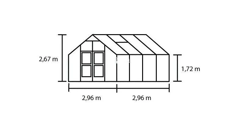 Serre de jardin JULIANA Premium 8,8 m² + polycarbonate 10 mm - aluminium / polycarbonate 10 mm