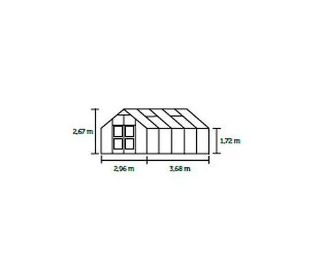 Serre de jardin JULIANA Premium anthracite 10,9 m² + polycarbonate 10 mm - aluminium anthracite / polycarbonate 10 mm