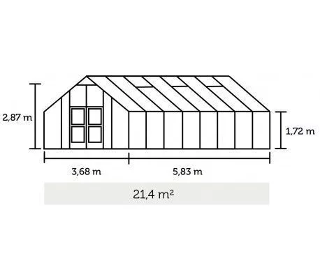 Serre de jardin JULIANA Gartner 21,4 m2 + polycarbonate 10 mm