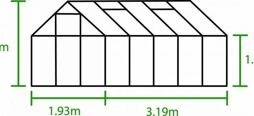 Serre de jardin HALLS Popular 6,20 m2 + verre horticole 3 mm - Profilé aluminium / verre horticole 3 mm