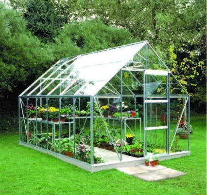 Serre de jardin HALLS Universal 9,90 m2 + verre horticole 3 mm - Profilé aluminium / verre horticole 3 mm