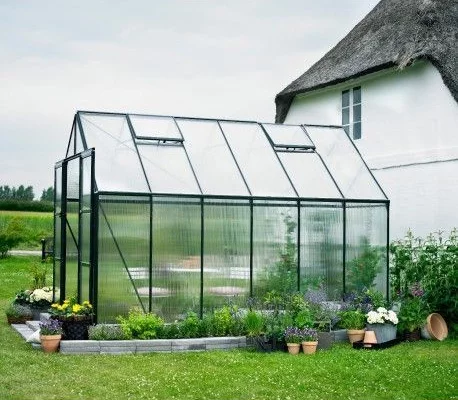 Serre de jardin HALLS Magnum verte 9,90 m2 + polycarbonate 6 mm - aluminium vert / polycarbonate 6 mm