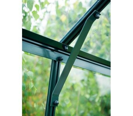 Serre de jardin HALLS Magnum verte 9,90 m2 + verre trempé - aluminium vert / verre trempé 3 mm