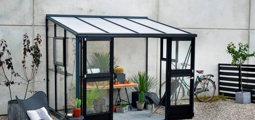 Serre de jardin JULIANA Veranda 6.6 m² anthracite + verre trempé - aluminium anthracite /verre trempé 3 mm