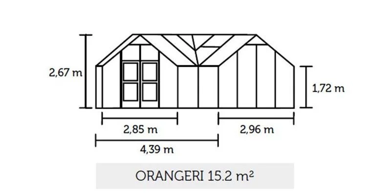 Serre de jardin JULIANA Orangery 15.2 m² anthracite + verre trempé - aluminium anthracite / verre trempé 3 mm