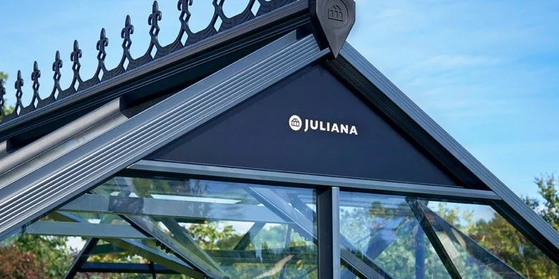 Serre de jardin JULIANA Orangery 15.2 m² anthracite + verre trempé - aluminium anthracite / verre trempé 3 mm