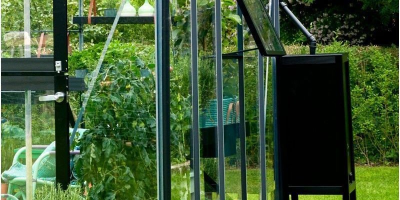 Serre de jardin JULIANA Oase anthracite 13.5 m² + verre trempé - aluminium anthracite / verre trempé 3 mm