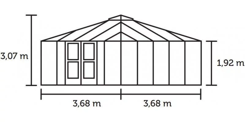 Serre de jardin JULIANA Oase anthracite 13.5 m² + verre trempé - aluminium anthracite / verre trempé 3 mm