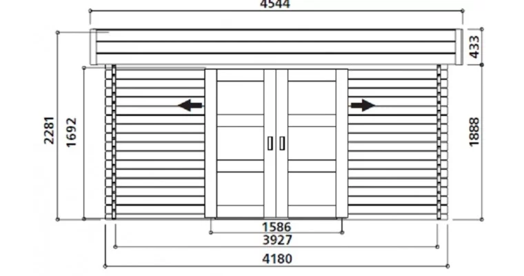 Abri de Jardin Viborg 13.71 m2 / 40 mm