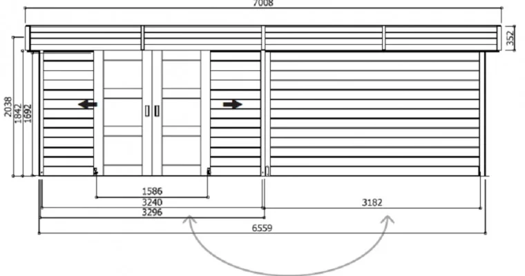 Abri de Jardin Arhus 7.96 m2 / 28 mm