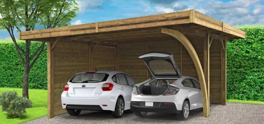 CARPORT BOIS (5m x 6m) - Carport 2 PLACES