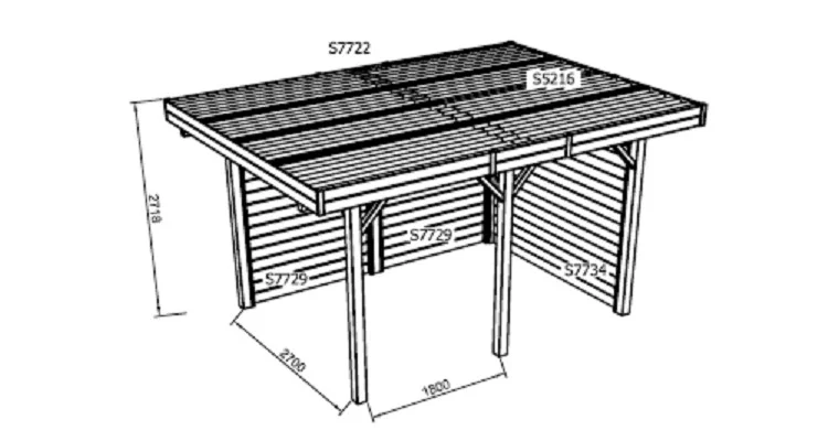 CARPORT BOIS (4m x 5m) - Carport 1 PLACE