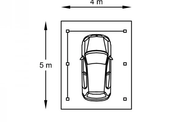 CARPORT BOIS (4m x 5m) - Carport 1 PLACE