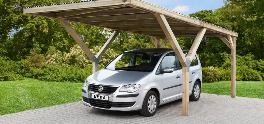 CARPORT BOIS SIMPLE Y toit en Acier / 1 place - Carport 1 place / carport  simple Y 612 / surface couvrante 18 m2