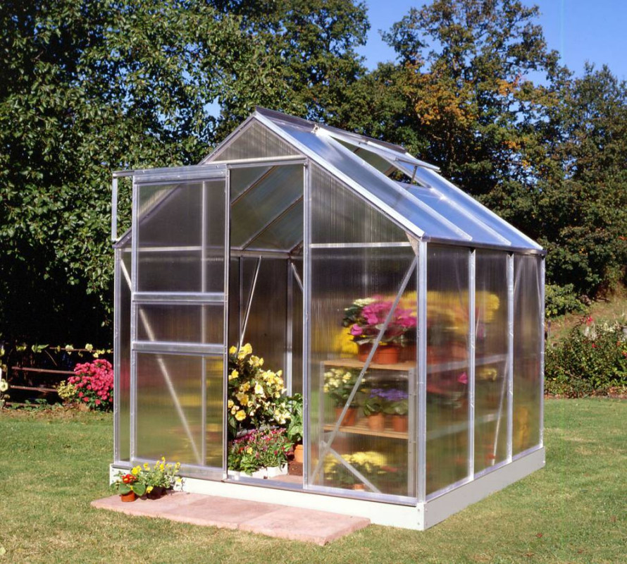 Serre de jardin HALLS Popular 3,80 m2 + polycarbonate 4 mm - Profilé  aluminium / polycarbonate 4 mm