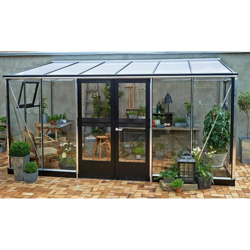 Serre de jardin en polycarbonate : serre 66 + base l Chalet Jardin