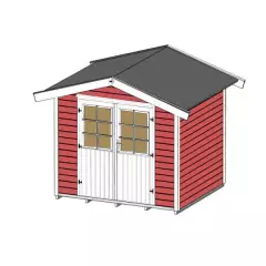 Abri de jardin 122 T2 Rouge - Abri de jardin 5 m2 Rouge