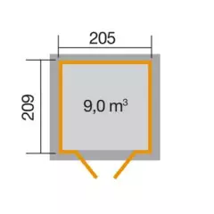 Abri de jardin 226 T1  / 4.28 m2 / 21 mm / + Plancher - Abri de jardin 4.28 m2