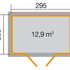 Abri de jardin 226 T3 Gris  / 6.16 m2 / 21 mm / + Plancher